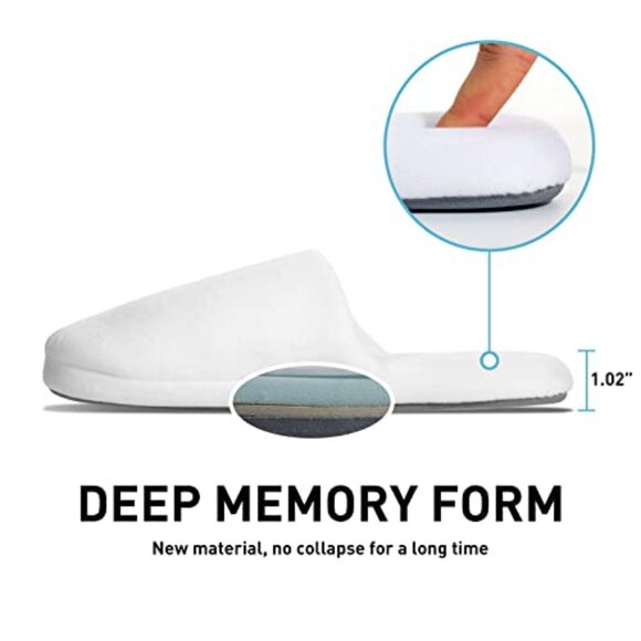 Memory Foam Spa Slippers - Non-Slip Washable Cotton for Travel Hotel - Picture 7 of 8